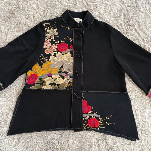Vtg Moonlight Jacket ASIAN GARDEN The Total Look Women Sz M Made USA - Picture 4 of 11